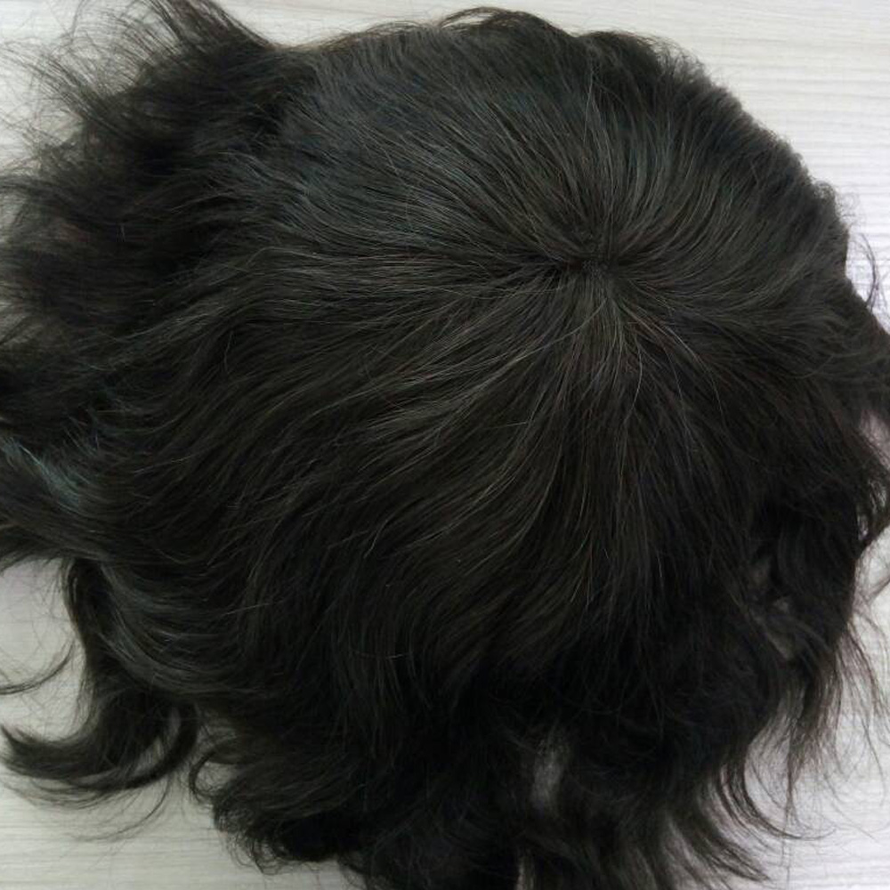 Stock unvisible Ultra thin skin 0.02-0.03mm v loop hair toupee for men QM055